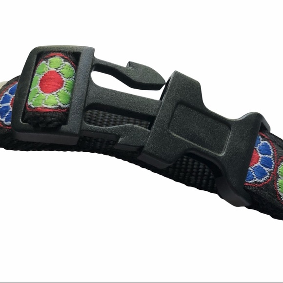 Dog Collar Flower Power M/L Black Buckle - Picture 7 of 9